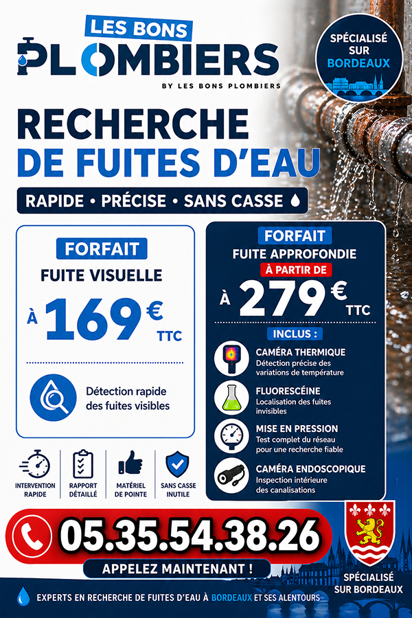Recherche de Fuite eau Talence